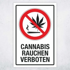 Schild Cannabis rauchen verboten Hinweisschild 3 mm Alu-Verbund 300 x 200 mm