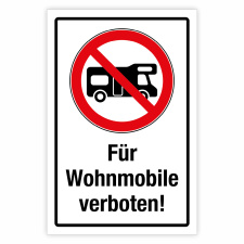 "Parkverbot für Wohnmobile" – Hochwertiges Hinweisschild für den Außenbereich