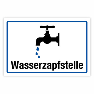 "Campingplatz Wasserzapfstelle" – Hochwertiges Hinweisschild für den Außenbereich 3 mm Alu-Verbund 300 x 200 mm