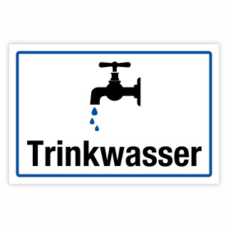 "Campingplatz Trinkwasser" – Hochwertiges Hinweisschild für den Außenbereich 3 mm Alu-Verbund 600 x 400 mm