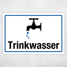 "Campingplatz Trinkwasser" – Hochwertiges Hinweisschild für den Außenbereich 3 mm Alu-Verbund 600 x 400 mm