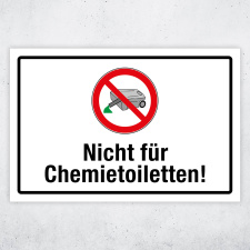 "Campingplatz Nicht für Chemietoiletten" – Hochwertiges Hinweisschild für den Außenbereich 3 mm Alu-Verbund 450 x 300 mm
