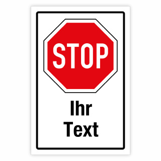 "STOP Ihr Text" – Hochwertiges Sicherheitsschild für den Außenbereich