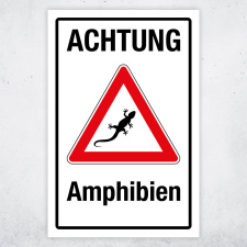 "Achtung Amphibien rot" – Hochwertiges...