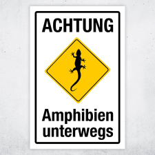 "Achtung Amphibien unterwegs grün" –...