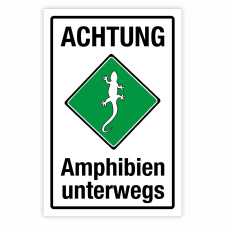 "Achtung Amphibien unterwegs gelb" –...