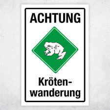 "Achtung Krötenwanderung grün, Motiv...