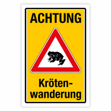 "Achtung Krötenwanderung gelb/rot" –...