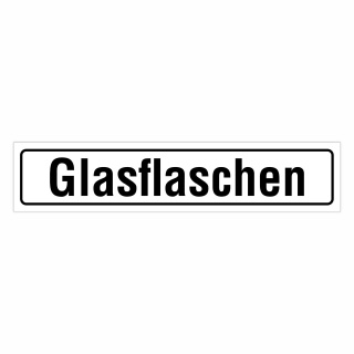 "Glasflaschen" – Hochwertiges Hinweisschild für den Außenbereich 52 x 11 cm