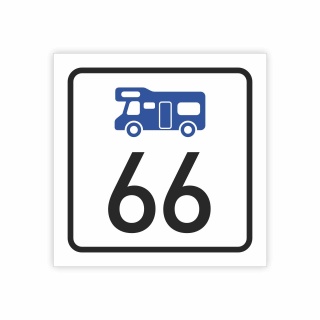 "Wohnmobilstellplatz-Nummer mit Wunschtext 15 x 15 cm" – Hochwertiges Hinweisschild für den Außenbereich