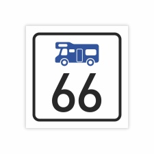 "Wohnmobilstellplatz-Nummer mit Wunschtext 15 x 15...