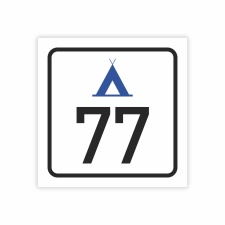 "Zeltplatz-Nummer mit Wunschtext 15 x 15 cm"...