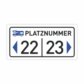 "Stellplatz-Nummer mit Wunschtext 30 x 15 cm" – Hochwertiges Hinweisschild für den Außenbereich