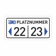 "Stellplatz-Nummer mit Wunschtext 30 x 15 cm"...