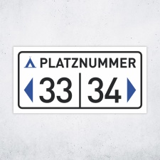 "Zeltplatz-Nummer mit Wunschtext 30 x 15 cm"...