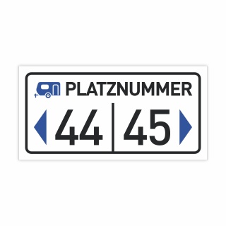 "Wohnwagen-Nummer mit Wunschtext 30 x 15 cm" – Hochwertiges Hinweisschild für den Außenbereich