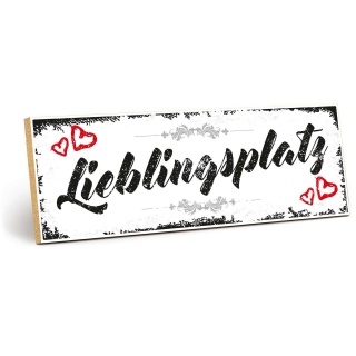 Holzschild "Lieblingsplatz" – Dekoschild aus Holz 30x10 cm