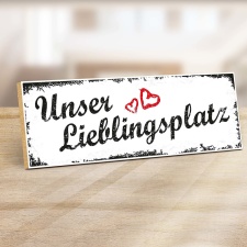 Holzschild "Unser Lieblingsplatz" –...