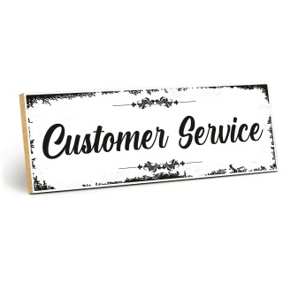 Holzschild "Customer Service" – Dekoschild aus Holz 30x10 cm