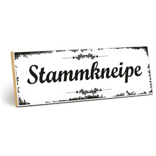 Holzschild "Stammkneipe" – Dekoschild aus Holz 30x10 cm