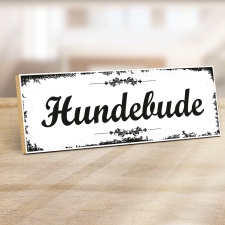 Holzschild "Hundebude" – Dekoschild aus...