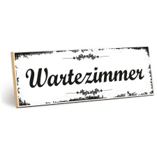 Holzschild "Wartezimmer" – Dekoschild aus...
