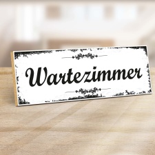Holzschild "Wartezimmer" – Dekoschild aus...