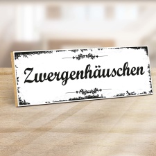Holzschild "Zwergenhäuschen" –...