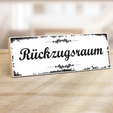 Holzschild "Rückzugsraum" –...