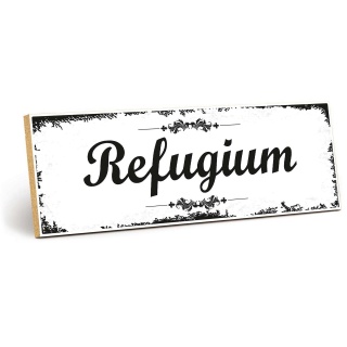 Holzschild "Refugium" – Dekoschild aus Holz 30x10 cm