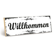 Holzschild "Willkommen" – Dekoschild aus...