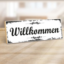 Holzschild "Willkommen" – Dekoschild aus...