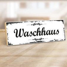 Holzschild "Waschhaus" – Dekoschild aus...