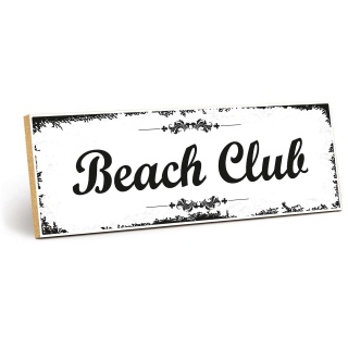 Holzschild "Beach Club" – Dekoschild aus Holz 30x10 cm