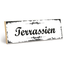 Holzschild "Terassien" – Dekoschild aus...