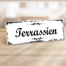 Holzschild "Terassien" – Dekoschild aus...