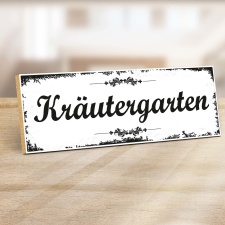 Holzschild "Kräutergarten" –...