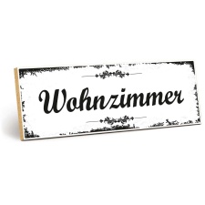 Holzschild "Wohnzimmer" – Dekoschild aus...
