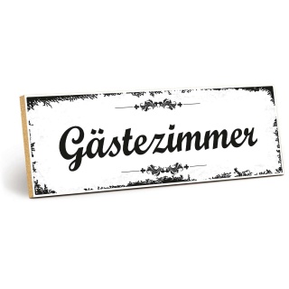 Holzschild "Gästezimmer" – Dekoschild aus Holz 30x10 cm