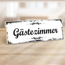 Holzschild "Gästezimmer" –...
