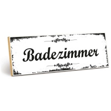 Holzschild "Badezimmer" – Dekoschild aus...