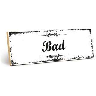 Holzschild "Bad" – Dekoschild aus Holz 30x10 cm