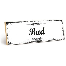 Holzschild "Bad" – Dekoschild aus Holz...