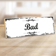 Holzschild "Bad" – Dekoschild aus Holz...
