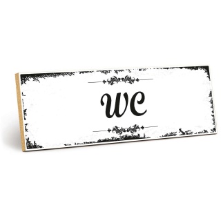 Holzschild "WC" – Dekoschild aus Holz 30x10 cm