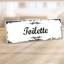 Holzschild "Toilette" – Dekoschild aus...