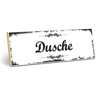 Holzschild "Dusche" – Dekoschild aus Holz 30x10 cm