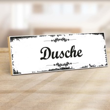 Holzschild "Dusche" – Dekoschild aus Holz...