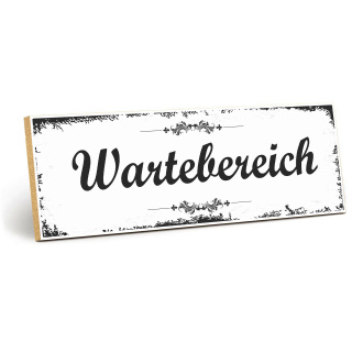 Holzschild "Wartebereich" – Dekoschild aus Holz 30x10 cm