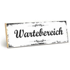 Holzschild "Wartebereich" – Dekoschild aus Holz 30x10 cm